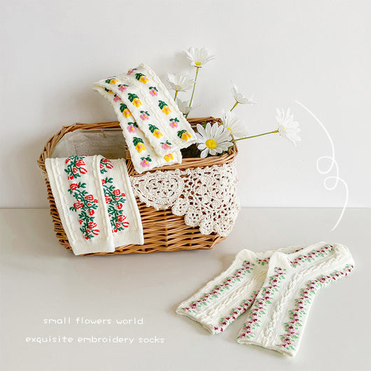 Calcetines Escolares para Niñas - Algodón Puro Estampado Floral Talla Única - Image 8