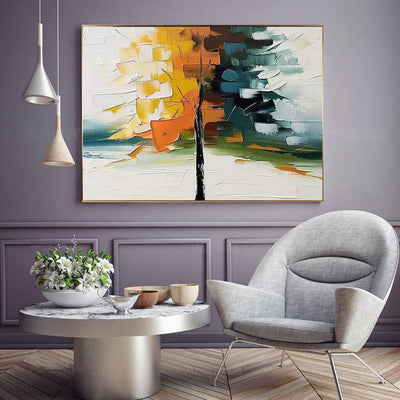 Cuadro Abstracto Moderno Óleo sobre Lienzo con Textura 3D - Flores Contemporáneas para Sala - Image 5