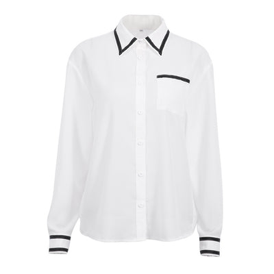 Blusa de Gasa Patchwork en Colores Contrastantes - Image 7