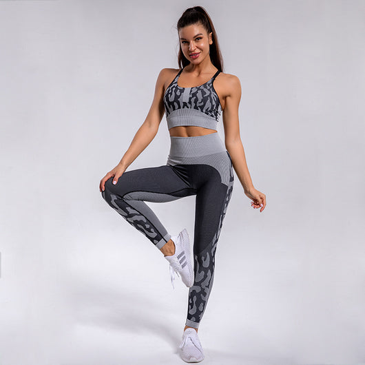 Pantalones Otoño Tejidos con Sostén sin Costuras y Tirantes Jacquard - Image 4