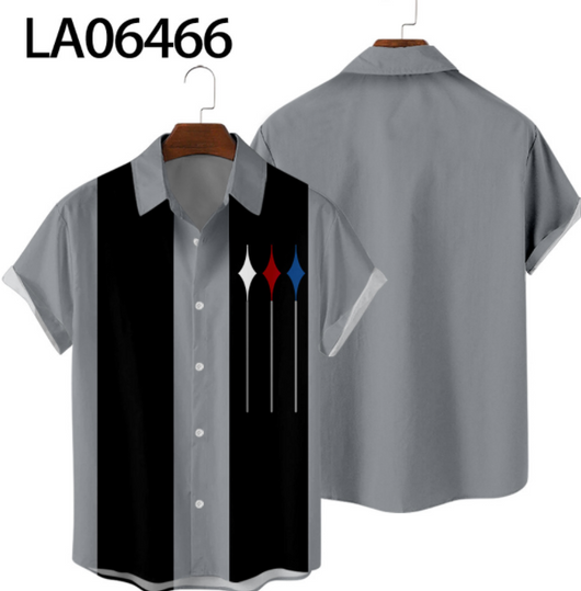 Playera Hombre Manga Corta Estampado 3D Rayas Creativas - Image 3