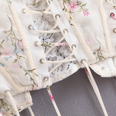 Vestido Floral Dos Piezas en Chifón con Escote V y Cintura Moldeadora - Image 3