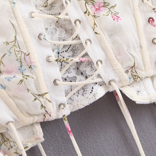 Vestido Floral Dos Piezas en Chifón con Escote V y Cintura Moldeadora - Image 3