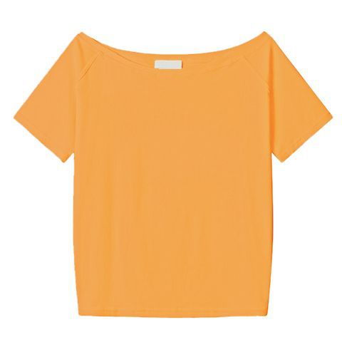 Blusa Holgada de Hombro Oblicuo Manga Corta para Mujer - Image 8