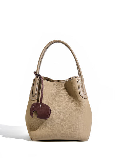 Bolso Bucket de Cuero Genuino Primera Capa - Image 6