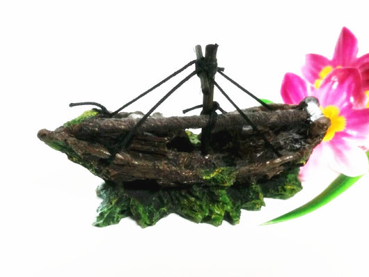 Decoración de Acuario Barco de Red - Paisaje en Miniatura para Peceras - Image 15