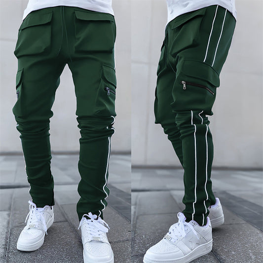 Pantalones de Entrenamiento Reflectantes Holgados y Rectos para Hombre - Image 2
