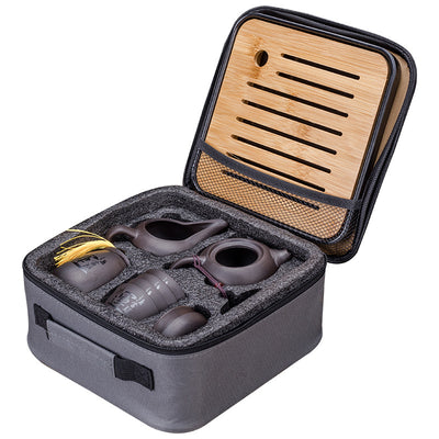 Juego de Té Portátil Zisha: Una Tetera y Cuatro Tazas - Image 13