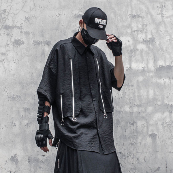 Camisa Suelta con Cierre Diseño Dark Character para Hombre