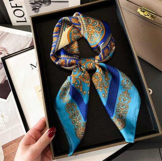 Pañuelo de Seda Lujo Temperamento 70cm - Chal Elegante para Mujer - Image 19