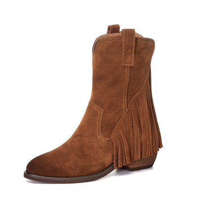 Botas de Tacón Grueso con Punta y Borlas - Image 10