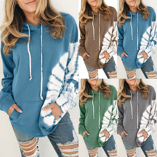 Sudadera Hoodie Estampada Suelta de Manga Larga
