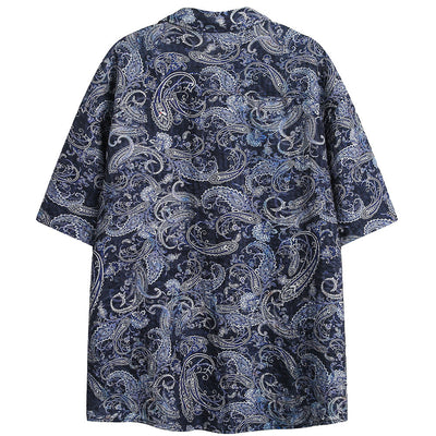 Camisa Casual de Manga Corta con Estampado Paisley para Hombre - Image 3