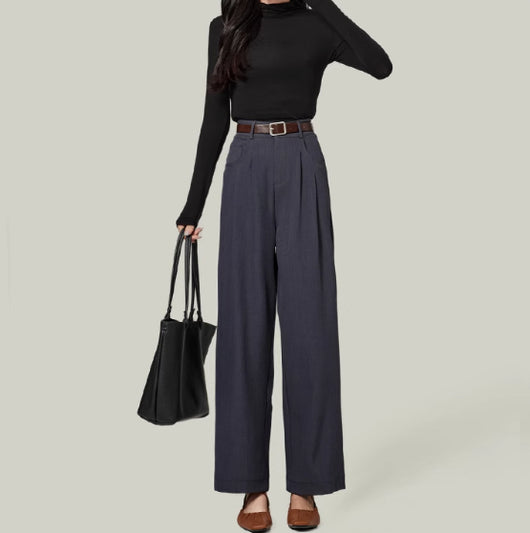 Pantalones Anchos Drapeados Slim para Mujer - Colección Otoño - Image 3