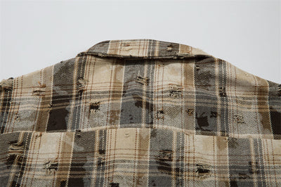 Camisa a Cuadros Suelta de Manga Larga para Hombre - Image 9