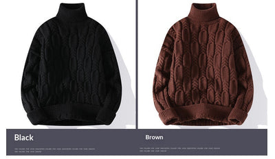 Suéter de Cuello Alto Trenzado para Hombre - Abrigo Casual y Cálido - Image 19