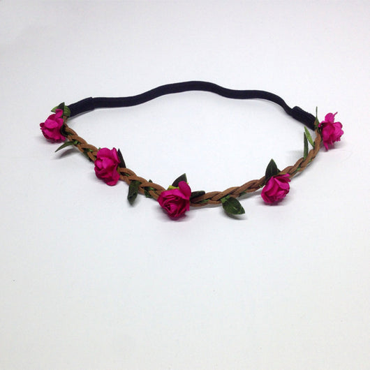 Corona de Flores Rosas Estilo Coreano para Novia - Image 15