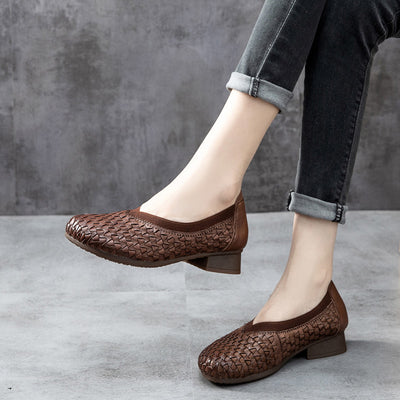 Zapatos de Cuero Retro con Tacón Bajo para Mujer - Image 14