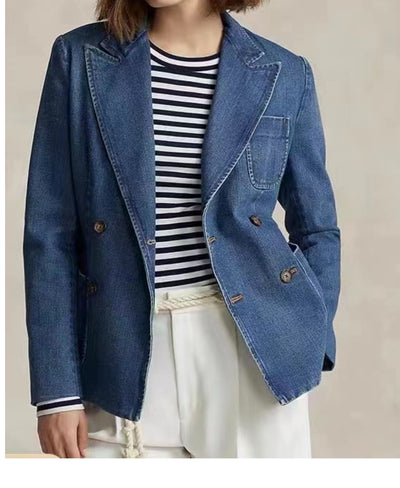 Chaqueta Denim Azul Tibetana para Primavera y Verano - Image 6