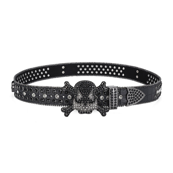 Cinturón Hip Hop Decorativo con Hebilla Negra y Incrustaciones de Diamantes de Imitación - Image 6