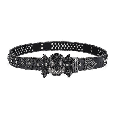 Cinturón Hip Hop Decorativo con Hebilla Negra y Incrustaciones de Diamantes de Imitación - Image 6