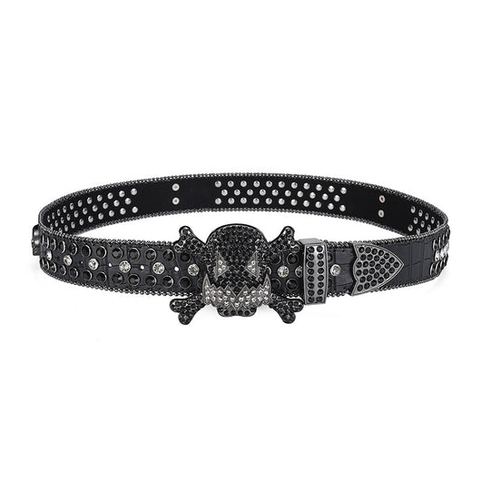 Cinturón Hip Hop Decorativo con Hebilla Negra y Incrustaciones de Diamantes de Imitación - Image 6