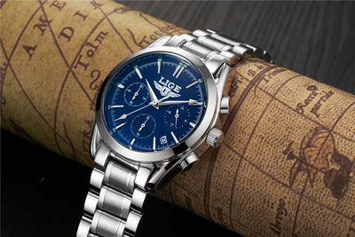 Reloj de Negocios Deportivo Acero Inoxidable Multifuncional con Calendario - Image 24