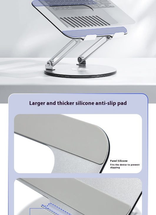 Soporte Ajustable para Laptop en Aluminio - Elevable, Giratorio y Plegable - Image 9
