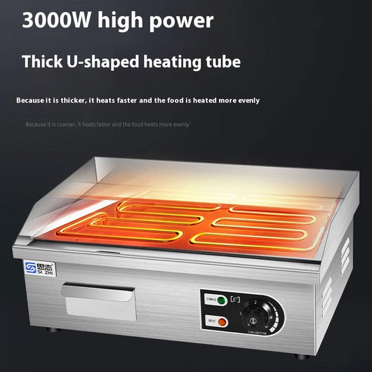 Plancha Comercial Eléctrica y de Gas para Fideos Fríos y Asados