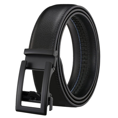 Cinturón de Cuero para Hombre con Hebilla Automática - Doble Capa de Cuero Vacuno - Image 6
