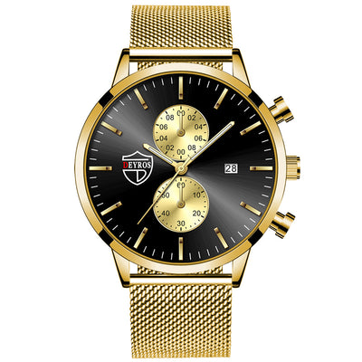 Reloj de Hombre con Malla Metálica, Calendario y Luz Nocturna - Image 5