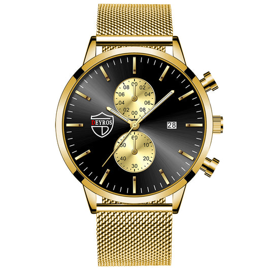 Reloj de Hombre con Malla Metálica, Calendario y Luz Nocturna - Image 5