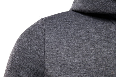Sudadera Hoodie Slim Fit Irregular de Largo Medio en Colores Sólidos para Hombre - Image 17