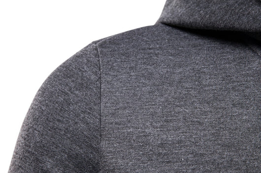 Sudadera Hoodie Slim Fit Irregular de Largo Medio en Colores Sólidos para Hombre - Image 17