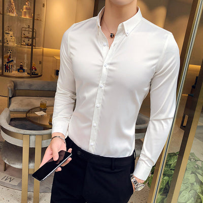 Camisa Casual Británica de Manga Larga para Hombre - Image 8