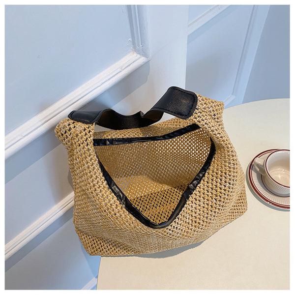 Bolsa Tote de Paja Retro Casual - Image 9