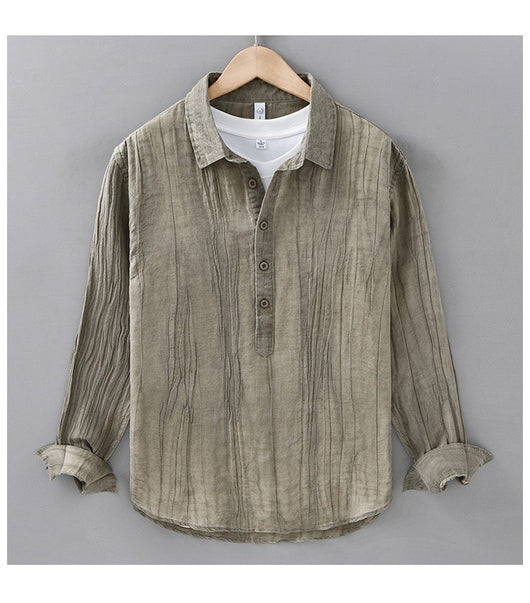 Camisa de Lino Casual con Textura Arrugada - Image 10