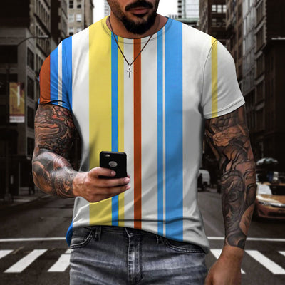 Playera Hombre Rayas Check Luck Manga Corta - Image 2