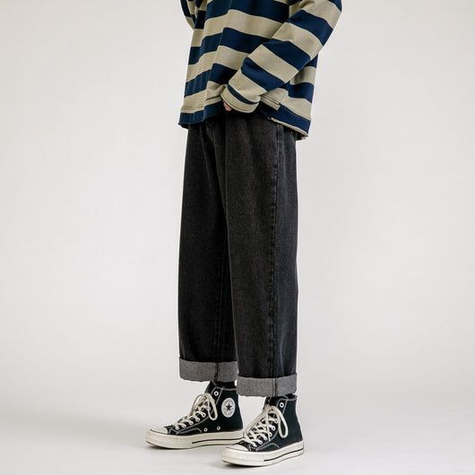 Pantalones Vaqueros Rectos Holgados para Hombre - Diseño Versátil de Verano - Image 7