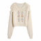 Cardigan Tejido Calado con Cuello Hueco para Otoño Temprano