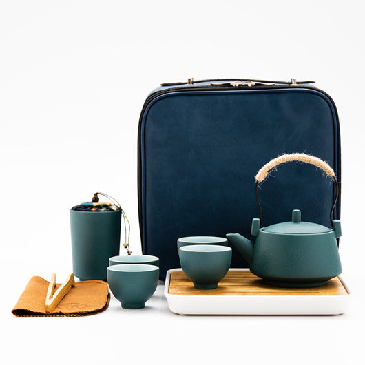 Juego de Té Portátil de Cerámica con Tetera y 4 Tazas para Viajes - Image 9