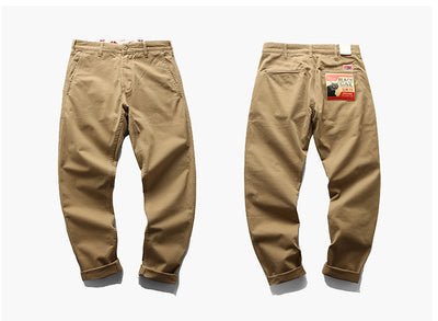 Pantalones Casuales Rectos de Algodón Twill Retro para Hombre - Image 13