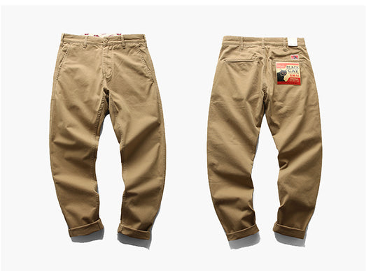 Pantalones Casuales Rectos de Algodón Twill Retro para Hombre - Image 13