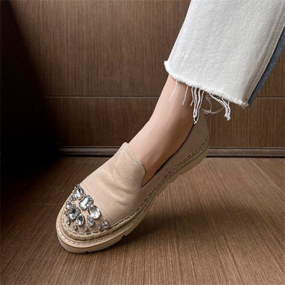 Mocasines Plataforma con Strass Punta Redonda Cómodos y Elegantes - Image 4