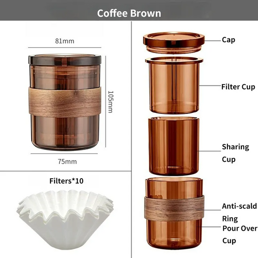 Cafetera Pour Over 3 en 1 Premium con Filtración Avanzada y Diseño Anidable - Image 9