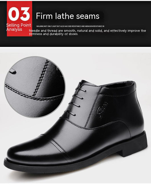 Zapatos de Cuero Genuino con Forro Polar para Hombre - Comodidad Invernal - Image 11