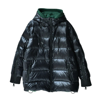 Chaqueta Acolchada Oversized con Costuras de Contraste y Capucha - Image 5