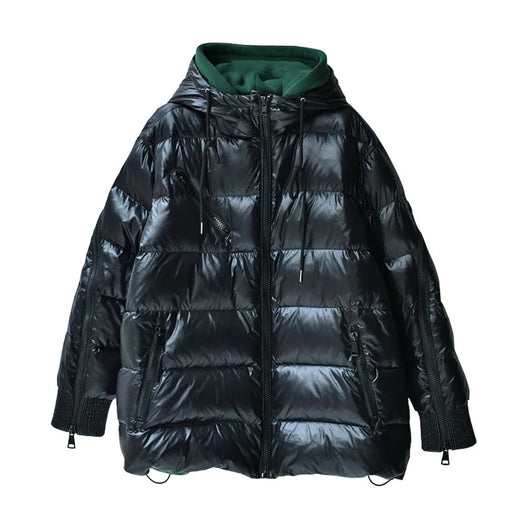 Chaqueta Acolchada Oversized con Costuras de Contraste y Capucha - Image 5