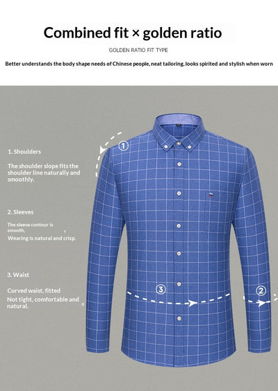 Camisa Cuadriculada Casual de Manga Larga para Hombre Talla Grande - Image 19
