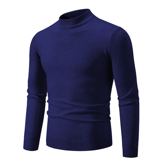 Suéter Cuello Redondo Hombre Invierno Ajustado Color Sólido - Image 14